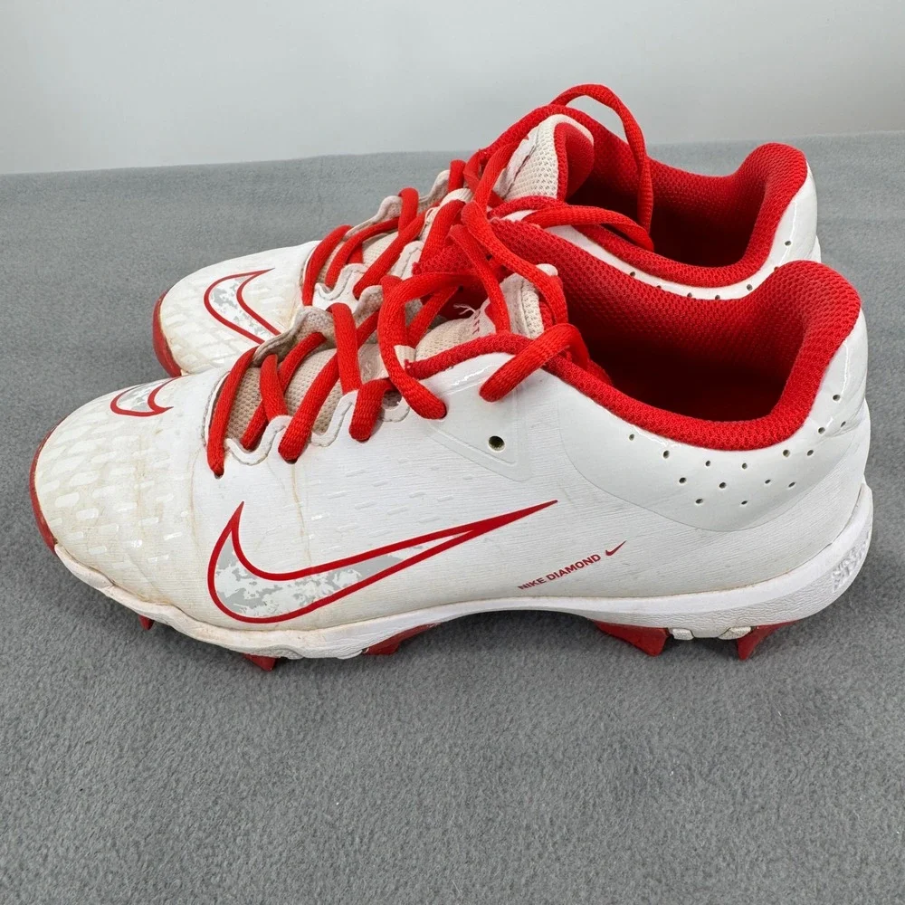 Nike Hyperdiamond 4 Keystone Softball Cleats Youth 3Y White Red FZ0919-104